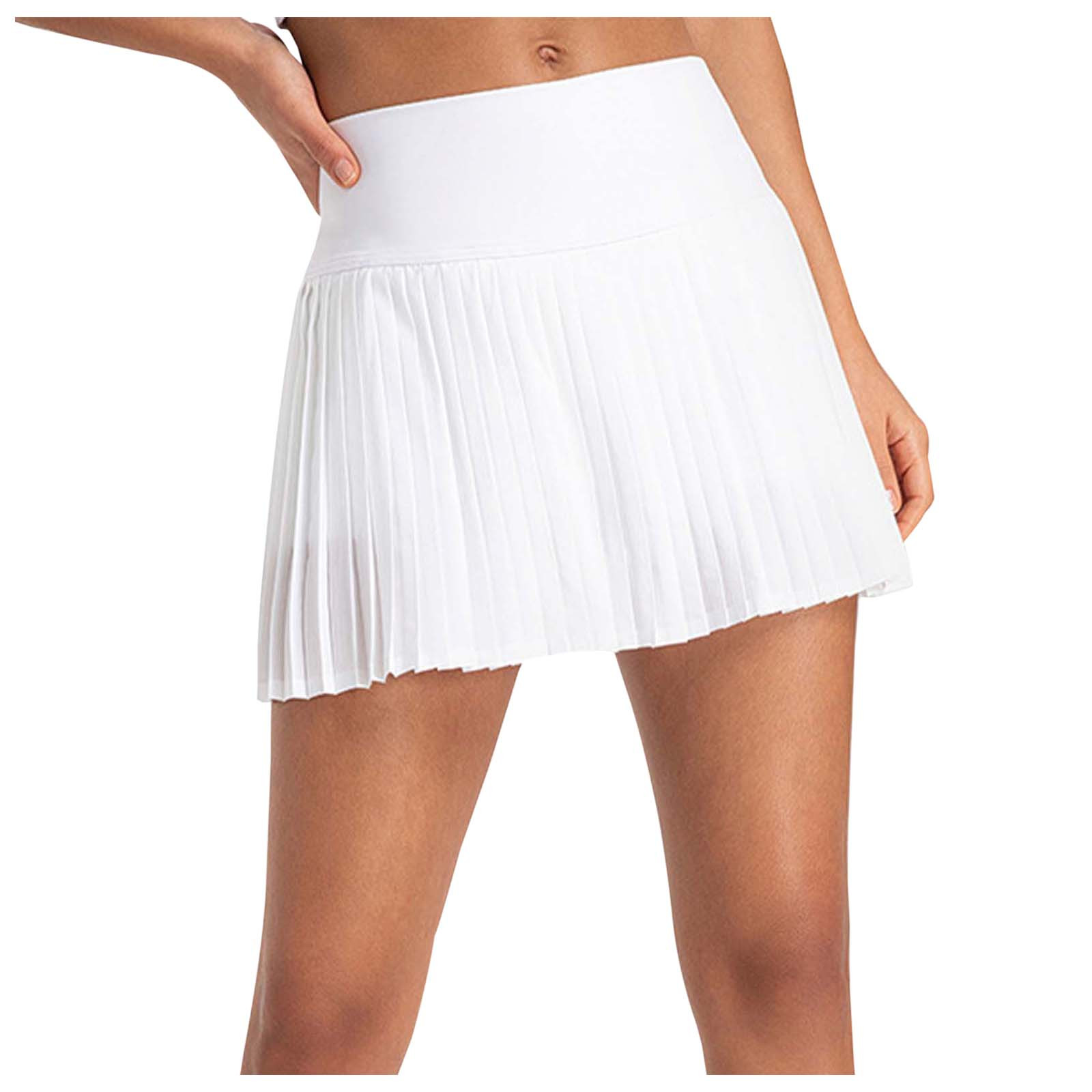 thumbnail image 1 of Falda de tenis plisada de cintura alta con bolsillos Ropa deportiva elástica y resistente a las rozaduras para mujer, 1 of 6